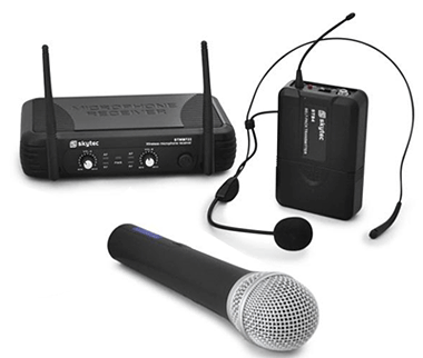 Système de Microphone sans fil UHF avec cravate et micro casque