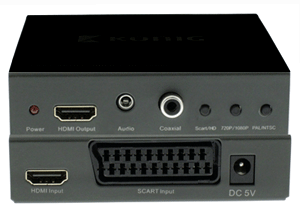 Convertisseur Péritel vers HDMI - Entrée : Péritel femelle Sortie : HDMI  femelle Sortie : DC femelle Résolution maximale : Full HD@60Hz