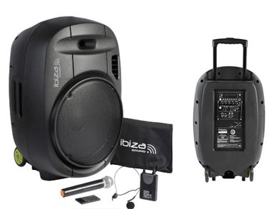 IBIZA SOUND LIGHT - Double Micro sans Fil avec 1 Enceinte 400w