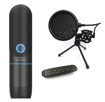 Universal - Microphone karaoke bluetooth sans fil pour,, micro portable  maison, fête - bleu - Radio, lecteur CD/MP3 enfant - Rue du Commerce